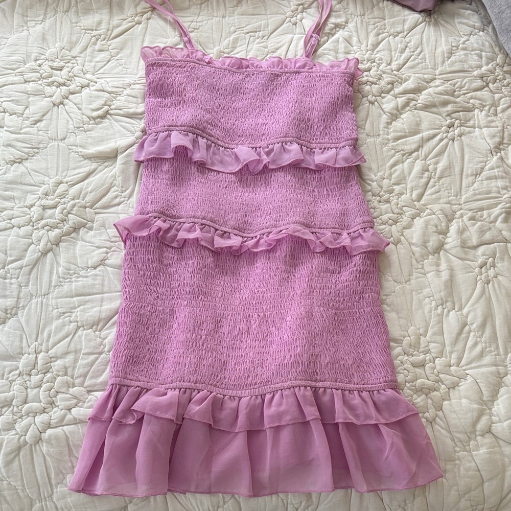 Nasty Gal Lilac Ruffled Dress